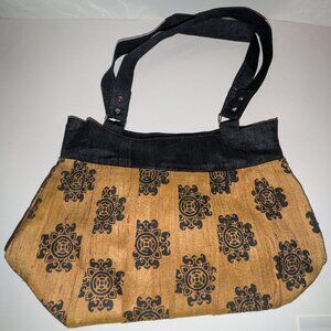 Handmade Cambodian Black & Gold Artisan Purse